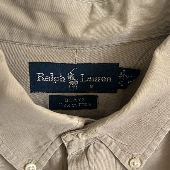 XL Tan Pole by Ralph Lauren long sleeve button down shirt. - Picture 3 of 3